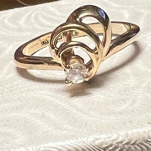14k GE ESPO Joseph Esposito size 6.25 ring with CZ stone